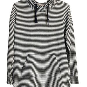 A New Day Striped Blue & White Women's Hoodie Sweatshirt/Top. Oversized. Hi-Lo